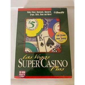 New LAS VEGAS SUPER CASINO PLUS - PC CD-ROM for WINDOWS 95 by COSMI/SWIFT (1997)